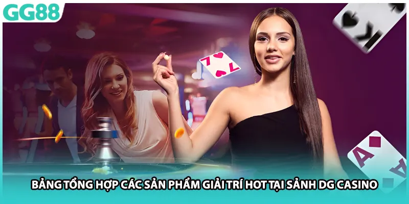 Bảng tổng hợp các sản phẩm giải trí hot tại sảnh DG casino