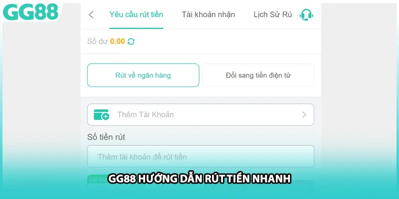 GG88 hướng dẫn rút tiền nhanh